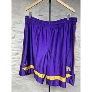 Nike Team LA Lakers NBA Basketball Shorts Yellow Purple XL Y2k Lebron Kobe Shaq
